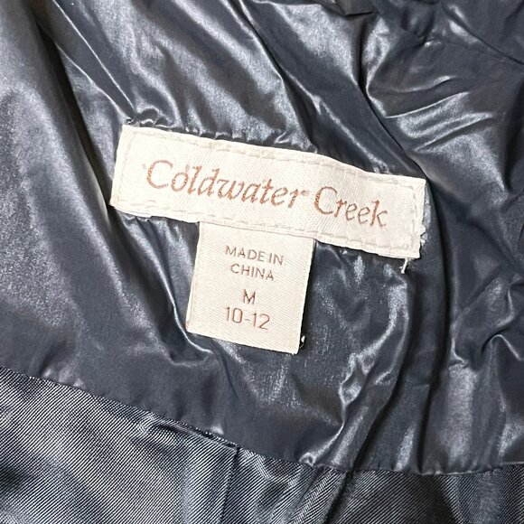 Coldwater Creek M Black Down Puffer Winter Coat Jacket Long Packable Outerwear - Picture 7 of 10